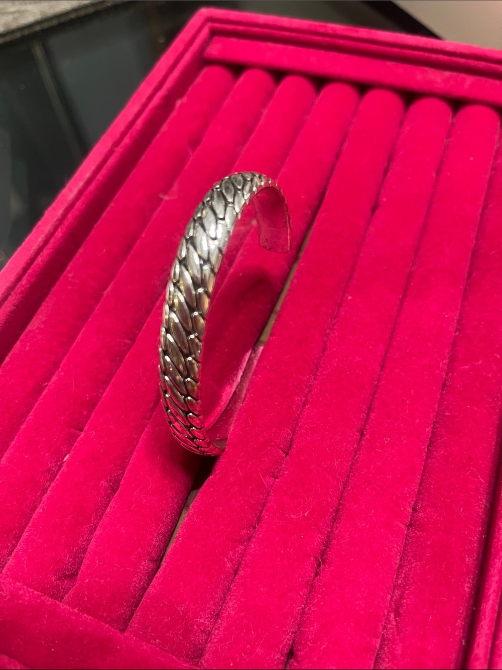 New Braided Silver-Tone Stainless Cuff Bracelet - 7”